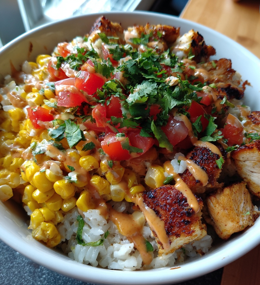 street corn chicken and rice bowl sauce