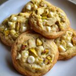 white chocolate chip pistachio cookies